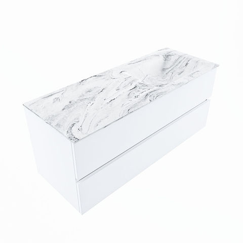 Mondiaz Vica Dlux badmeubel 120cm Talc - Cloud wastafel Glace rechts - zonder kraangat