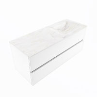 Mondiaz Vica Dlux badmeubel 120cm Talc - Cloud wastafel Ostra rechts - zonder kraangat