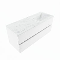 Mondiaz Vica Dlux badmeubel 120cm Talc - Cloud wastafel Opalo rechts - met 1 kraangat