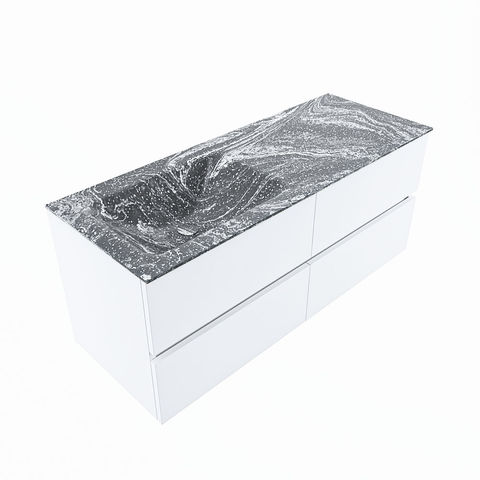 Mondiaz Vica Dlux badmeubel 120cm Talc - Cloud wastafel Lava links - zonder kraangat