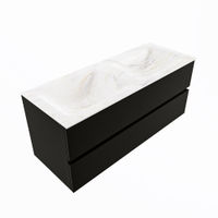 Mondiaz Vica Dlux badmeubel 120cm Urban - Cloud wastafel Ostra dubbel - met 2 kraangaten