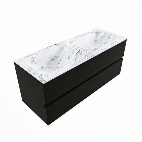 Mondiaz Vica Dlux badmeubel 120cm Urban - Cloud wastafel Glace dubbel - zonder kraangat
