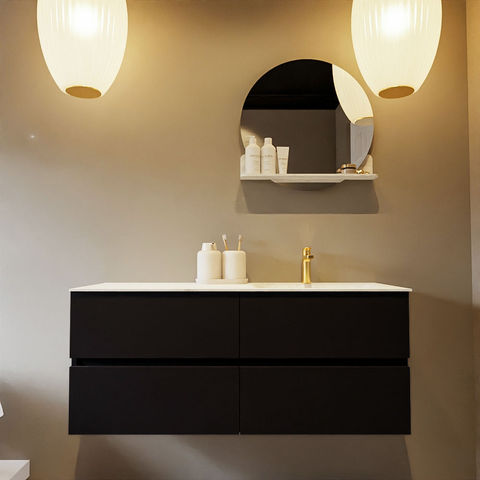 Mondiaz Vica Dlux badmeubel 120cm Urban - Cloud wastafel Opalo rechts - met 1 kraangat