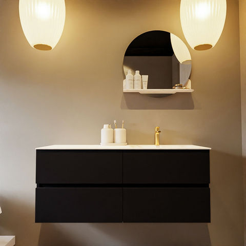 Mondiaz Vica Dlux badmeubel 120cm Urban - Cloud wastafel Ostra rechts - met 1 kraangat