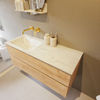 Mondiaz Vica Dlux badmeubel 120cm Washed Oak - Cloud wastafel Opalo links - zonder kraangat