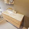 Mondiaz Vica Dlux badmeubel 120cm Washed Oak - Cloud wastafel Glace links - zonder kraangat
