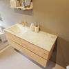 Mondiaz Vica Dlux badmeubel 120cm Washed Oak - Cloud wastafel Frappe links - met 1 kraangat