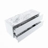 Mondiaz Vica Dlux badmeubel 130cm Talc - Cloud wastafel Glace links - zonder kraangat