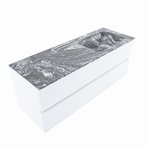 Mondiaz Vica Dlux badmeubel 130cm Talc - Cloud wastafel Lava rechts - met 1 kraangat