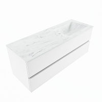 Mondiaz Vica Dlux badmeubel 130cm Talc - Cloud wastafel Opalo rechts - met 1 kraangat