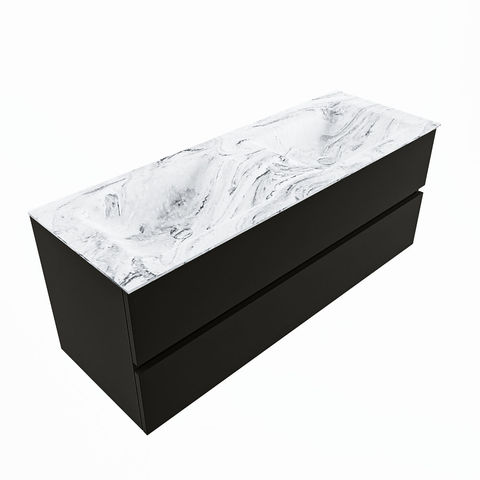 Mondiaz Vica Dlux badmeubel 130cm Urban - Cloud wastafel Glace dubbel - zonder kraangat