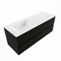 Mondiaz Vica Dlux badmeubel 130cm Urban - Cloud wastafel Opalo links - met 1 kraangat
