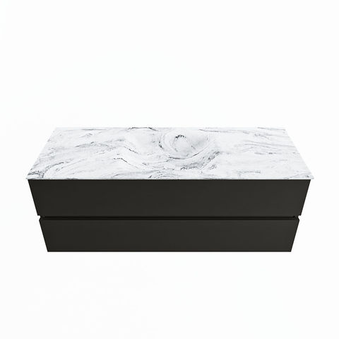 Mondiaz Vica Dlux badmeubel 130cm Urban - Cloud wastafel Glace midden - zonder kraangat