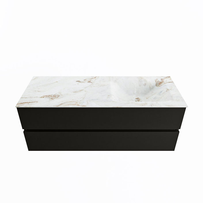 Mondiaz Vica Dlux badmeubel 130cm Urban - Cloud wastafel Frappe rechts - met 1 kraangat