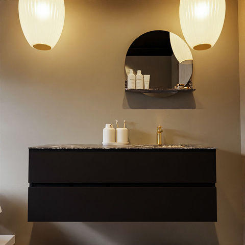 Mondiaz Vica Dlux badmeubel 130cm Urban - Cloud wastafel Lava rechts - met 1 kraangat