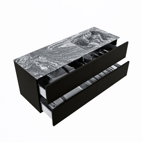 Mondiaz Vica Dlux badmeubel 130cm Urban - Cloud wastafel Lava rechts - met 1 kraangat
