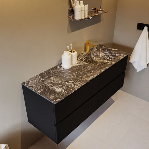 Mondiaz Vica Dlux badmeubel 130cm Urban - Cloud wastafel Lava rechts - met 1 kraangat
