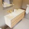 Mondiaz Vica Dlux badmeubel 130cm Washed Oak - Cloud wastafel Opalo links - zonder kraangat