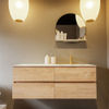 Mondiaz Vica Dlux badmeubel 130cm Washed Oak - Cloud wastafel Frappe rechts - met 1 kraangat