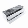 Mondiaz Vica Dlux badmeubel 150cm Talc - Cloud wastafel Lava links - met 1 kraangat