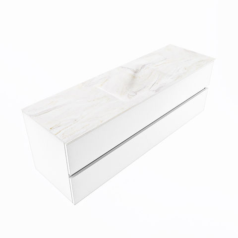 Mondiaz Vica Dlux badmeubel 150cm Talc - Cloud wastafel Ostra midden - zonder kraangat