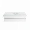 Mondiaz Vica Dlux badmeubel 150cm Talc - Cloud wastafel Opalo midden - met 1 kraangat