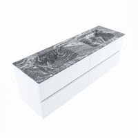 Mondiaz Vica Dlux badmeubel 150cm Talc - Cloud wastafel Lava dubbel - zonder kraangat