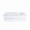 Mondiaz Vica Dlux badmeubel 150cm Talc - Cloud wastafel Glace rechts - zonder kraangat
