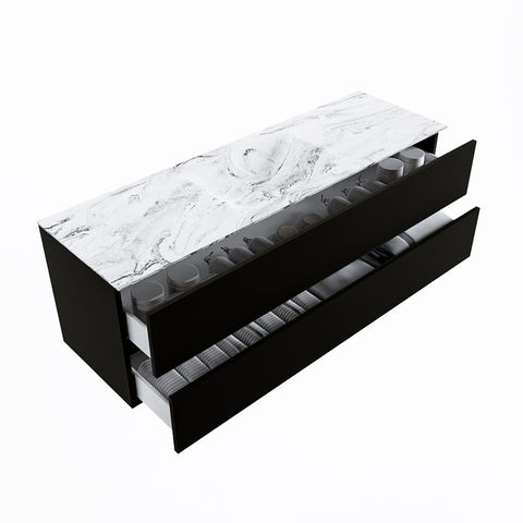 Mondiaz Vica Dlux badmeubel 150cm Urban - Cloud wastafel Glace midden - met 1 kraangat