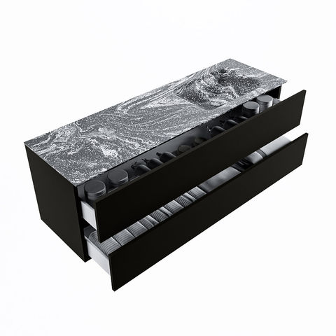 Mondiaz Vica Dlux badmeubel 150cm Urban - Cloud wastafel Lava rechts - zonder kraangat
