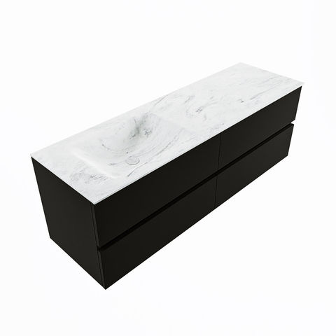 Mondiaz Vica Dlux badmeubel 150cm Urban - Cloud wastafel Opalo links - zonder kraangat