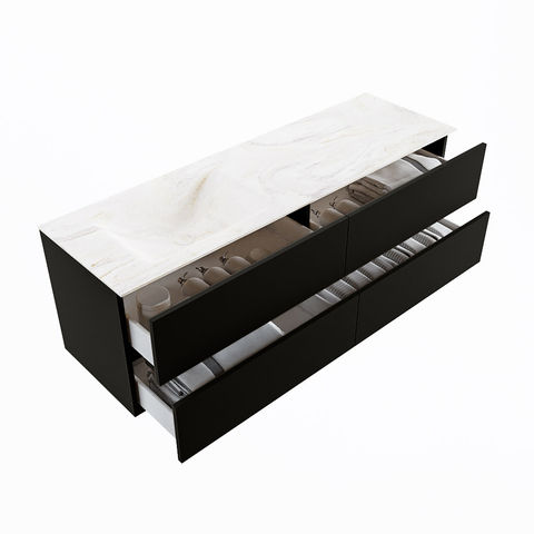 Mondiaz Vica Dlux badmeubel 150cm Urban - Cloud wastafel Ostra links - zonder kraangat
