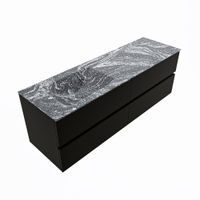 Mondiaz Vica Dlux badmeubel 150cm Urban - Cloud wastafel Lava links - met 1 kraangat