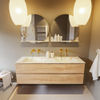 Mondiaz Vica Dlux badmeubel 150cm Washed Oak - Cloud wastafel Frappe dubbel - zonder kraangat