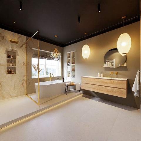 Mondiaz Vica Dlux badmeubel 150cm Washed Oak - Cloud wastafel Frappe rechts - zonder kraangat