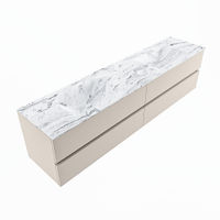 Mondiaz Vica Dlux badmeubel 200cm Linen - Cloud wastafel Glace dubbel - zonder kraangat