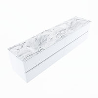 Mondiaz Vica Dlux badmeubel 200cm Talc - Cloud wastafel Glace dubbel - zonder kraangat