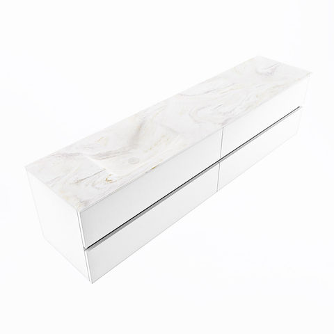 Mondiaz Vica Dlux badmeubel 200cm Talc - Cloud wastafel Ostra links - zonder kraangat