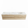 Mondiaz Vica Dlux badmeubel 200cm Washed Oak - Cloud wastafel Frappe rechts - met 1 kraangat