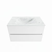 Mondiaz Vica Dlux badmeubel 80cm Talc - Cloud wastafel Opalo midden - met 1 kraangat