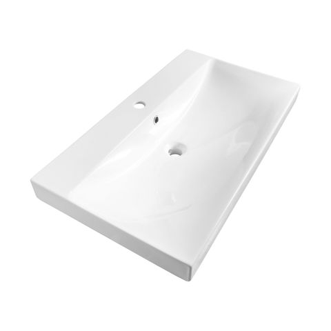 Brauer Aurora meubelwastafel 81x46cm keramiek wit - met kraangat