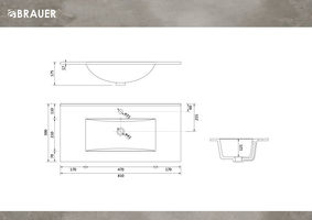 Brauer Frost wastafel ondiep 81x39cm - keramiek - 1 kraangat - glans wit