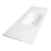 Brauer Glacier wastafel 120x46cm - fine stone - 1 kraangat - glans wit