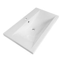 Brauer Halo wastafel 81x46,5cm keramiek wit - 1 kraangat