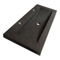 Brauer Magma meubelwastafel 120x46cm natuursteen - 2 kraangaten