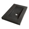 Brauer Magma meubelwastafel ondiep 59,5x39,1cm natuursteen basalt - zonder kraangat - antraciet