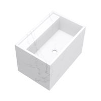 Brauer Nova wastafel 60x45,7x40cm marmerlook - zonder kraangat - Calacatta Gold