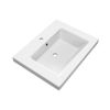 Brauer Solar Medium wastafel 60x46cm mineraalmarmer - 1 kraangat - mat wit