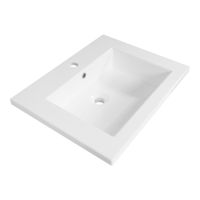 Brauer Solar Slim wastafel 60x46cm - mineraalmarmer - 1 kraangat - wit