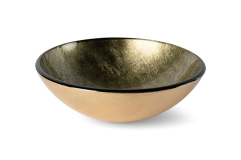 Luca Sanitair Luca Vetro opzetwastafel rond 42x42x14,5cm - gehard glas - gold